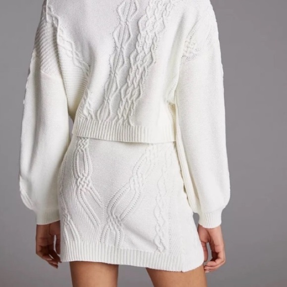Maeve Anthro Cable Knit Sweater Skirt - Picture 2 of 11